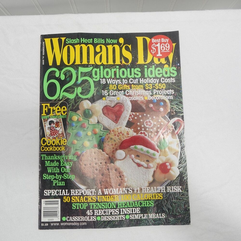 Woman's Day Magazine November 14, 2000 Recipes Holiday Crafts Vintage